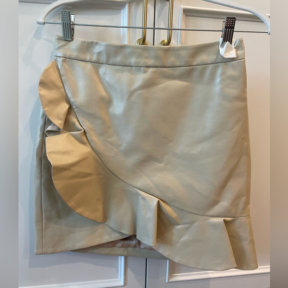 Majorelle Tan Leather Skirt